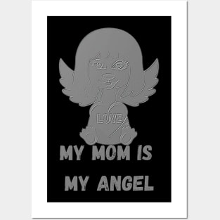 gray cute angel mom Posters and Art